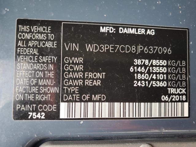 WD3PE7CD8JP637096 - 2018 MERCEDES-BENZ SPRINTER 2500 ნაცრისფერი ფოტო 13