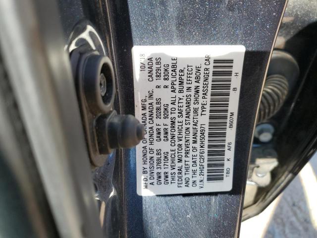 2HGFC2F61KH504971 - 2019 HONDA CIVIC LX GRAY photo 12