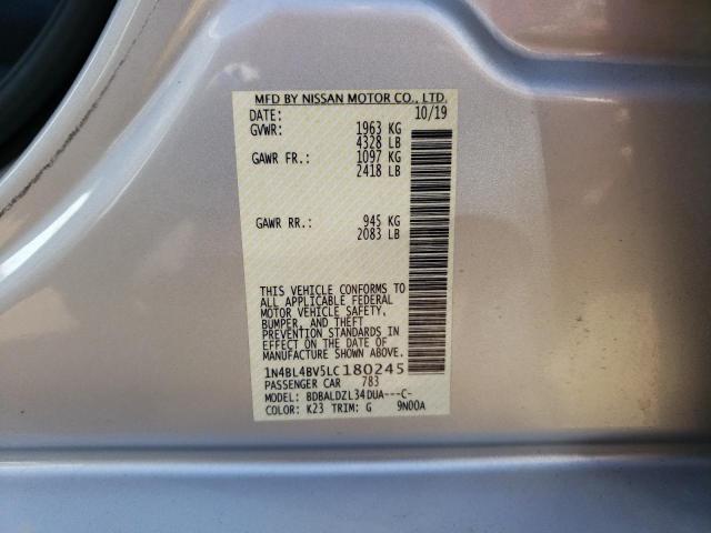 1N4BL4BV5LC180245 - 2020 NISSAN ALTIMA S SILVER photo 12