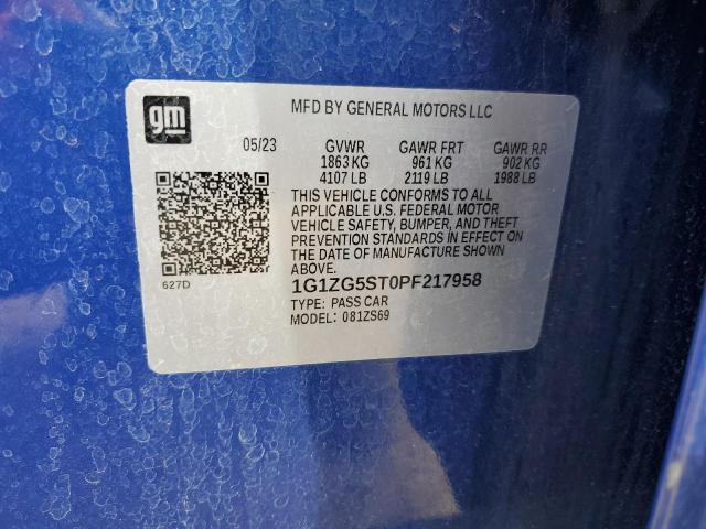 1G1ZG5ST0PF217958 - 2023 CHEVROLET MALIBU RS ლურჯი ფოტო 12