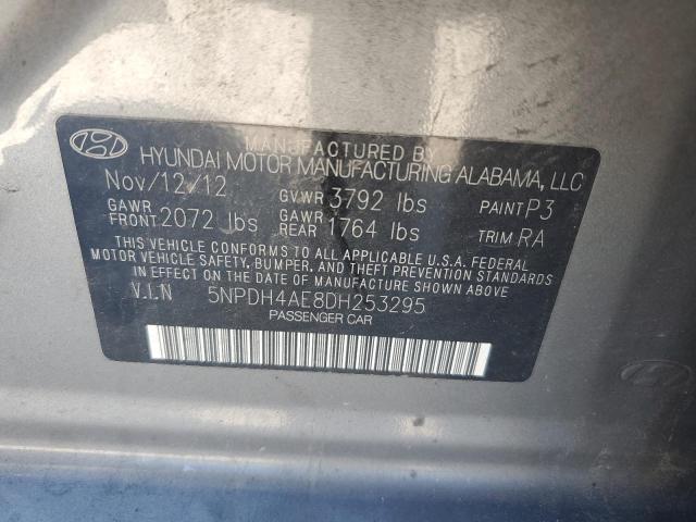 5NPDH4AE8DH253295 - 2013 HYUNDAI ELANTRA GLS GRAY photo 12