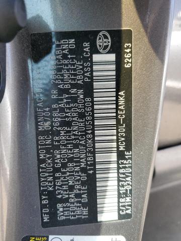 4T1BF30K84U585608 - 2004 TOYOTA CAMRY LE Сірий фото 12