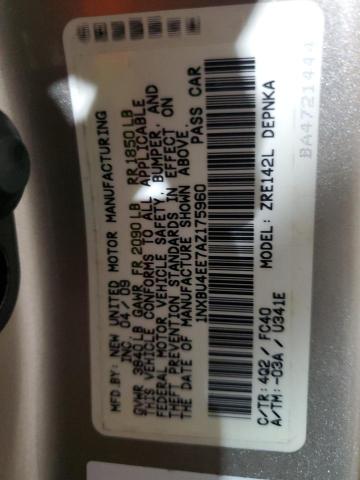 1NXBU4EE7AZ175960 - 2010 TOYOTA COROLLA BASE GOLD photo 12