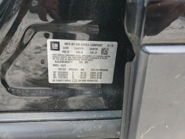 KL4CJESBXJB626774 - 2018 BUICK ENCORE PREFERRED შავი ფოტო 13