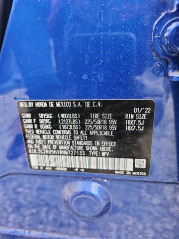 3CZRU5H18NM727133 - 2022 HONDA HR-V SPORT BLUE photo 14