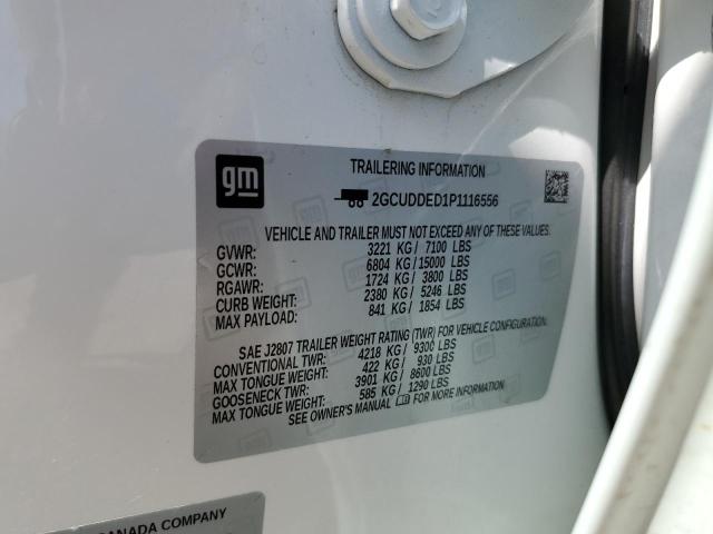 2GCUDDED1P1116556 - 2023 CHEVROLET SILVERADO K1500 LT WHITE photo 13