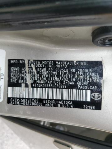 4T1BK1EB8EU079299 - 2014 TOYOTA AVALON BASE 米色 照片 12