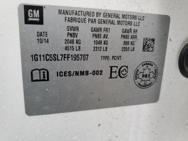 1G11C5SL7FF195707 - 2015 CHEVROLET MALIBU 1LT 白色 照片 13