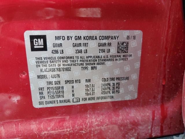 KL4CJASB7KB701652 - 2019 BUICK ENCORE PREFERRED 红色 照片 14