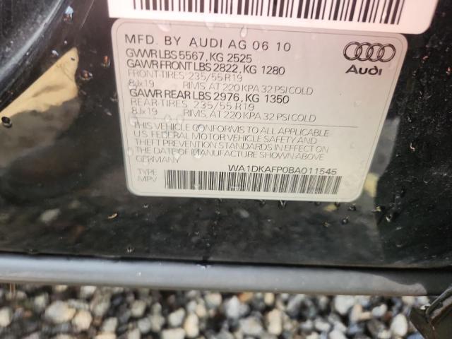WA1DKAFP0BA011545 - 2011 AUDI Q5 PREMIUM PLUS BLACK photo 13