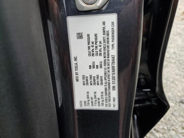 5YJ3E1EA8RF784447 - 2024 TESLA MODEL 3 黑色 照片 12