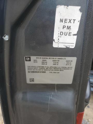 2G1WB5EK2A1219990 - 2010 CHEVROLET IMPALA LT 灰色 照片 12