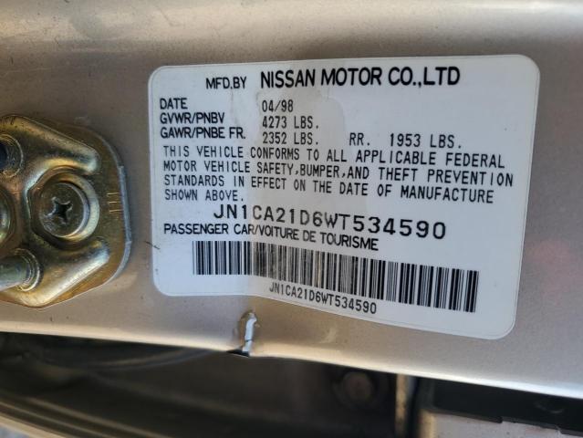 JN1CA21D6WT534590 - 1998 NISSAN MAXIMA GLE BEIGE photo 12