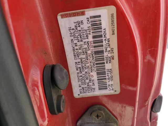 JT2SW21N4M0013295 - 1991 TOYOTA MR2 SPORT ROOF RED photo 12