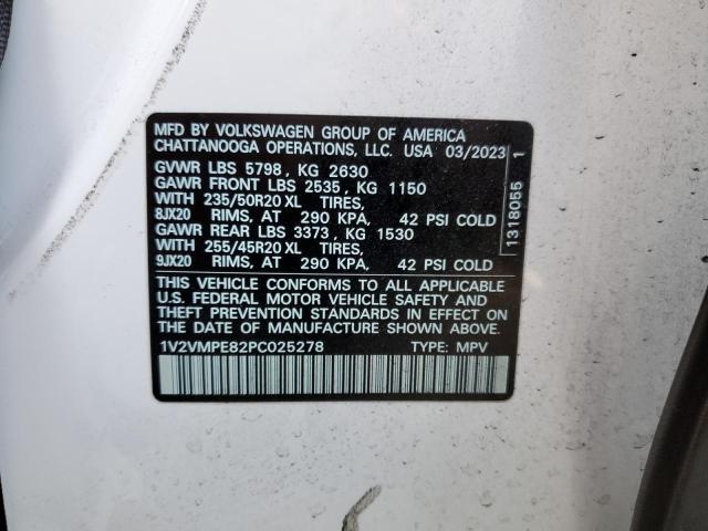 1V2VMPE82PC025278 - 2023 VOLKSWAGEN ID.4 PRO S თეთრი ფოტო 13