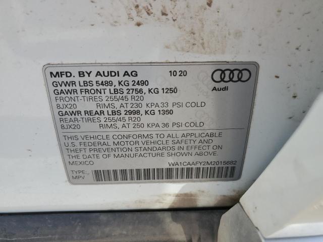 WA1CAAFY2M2015682 - 2021 AUDI Q5 PRESTIGE 白色 照片 14