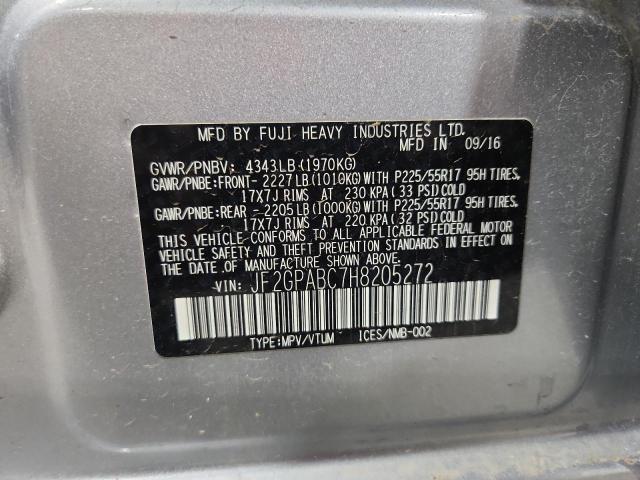 JF2GPABC7H8205272 - 2017 SUBARU CROSSTREK PREMIUM SILVER photo 13