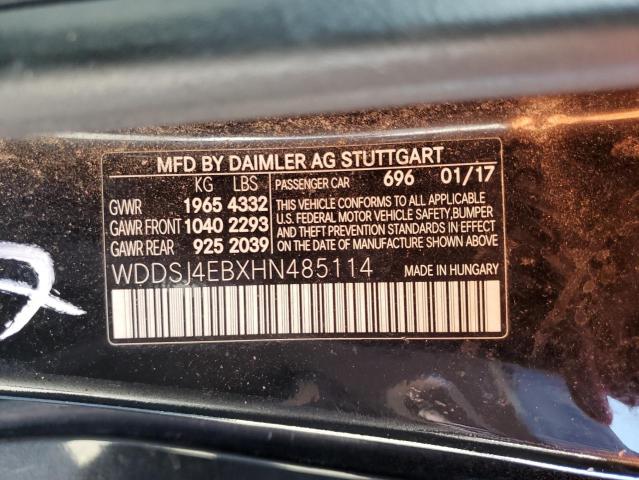 WDDSJ4EBXHN485114 - 2017 MERCEDES-BENZ CLA 250 BLACK photo 12