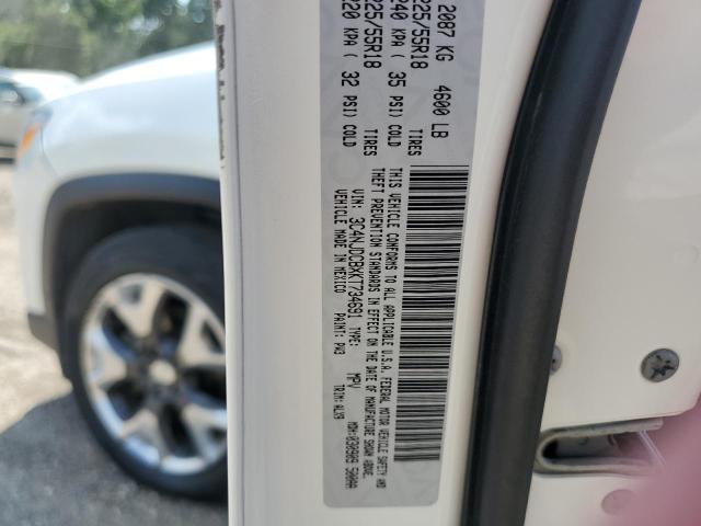 3C4NJDCBXKT734691 - 2019 JEEP COMPASS LIMITED თეთრი ფოტო 14