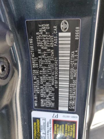 4T1BF1FK9CU615421 - 2012 TOYOTA CAMRY BASE BLUE photo 13