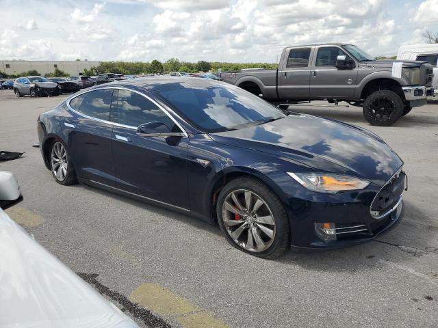 5YJSA1H18EFP40591 - 2014 TESLA MODEL S 蓝色 照片 4