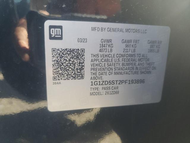 1G1ZD5ST2PF193896 - 2023 CHEVROLET MALIBU LT 黑色 照片 12