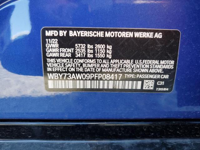 WBY73AW09PFP08417 - 2023 BMW I4 EDRIVE4 BLUE photo 12