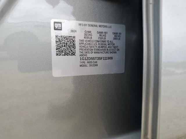 1G1ZD5ST3SF111909 - 2025 CHEVROLET MALIBU LT SILVER photo 12