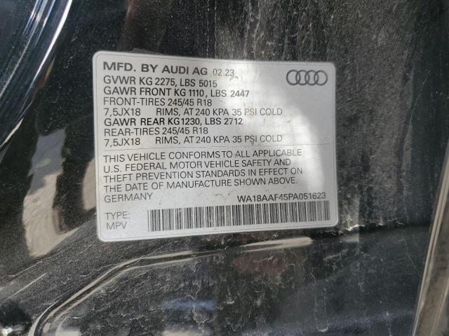 WA18AAF45PA051623 - 2023 AUDI A4 ALLROAD PREMIUM PLUS BLACK photo 12