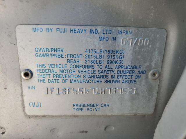 JF1SF65671H737521 - 2001 SUBARU FORESTER S BEIGE photo 12