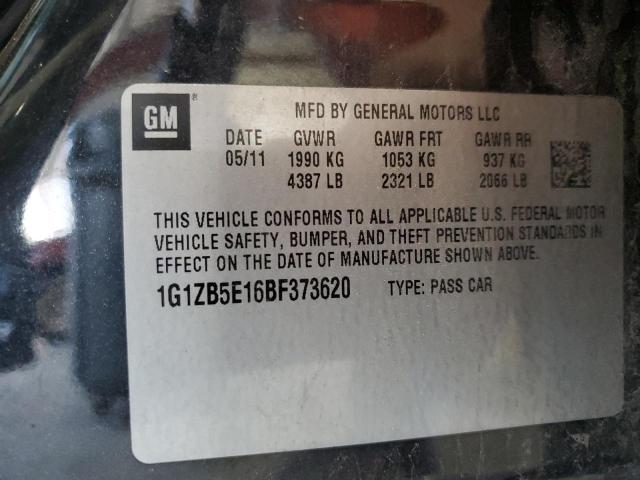 1G1ZB5E16BF373620 - 2011 CHEVROLET MALIBU LS Qara foto 12