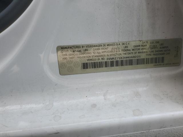 3VWRZ71K39M068225 - 2009 VOLKSWAGEN JETTA SE WHITE photo 12