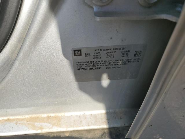 1G1ZB5ST5HF231693 - 2017 CHEVROLET MALIBU LS ვერცხლისფერი ფოტო 12