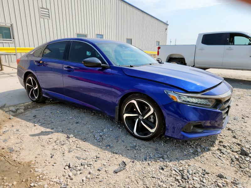 1HGCV1F34NA079987 - 2022 HONDA ACCORD SPORT BLUE photo 4