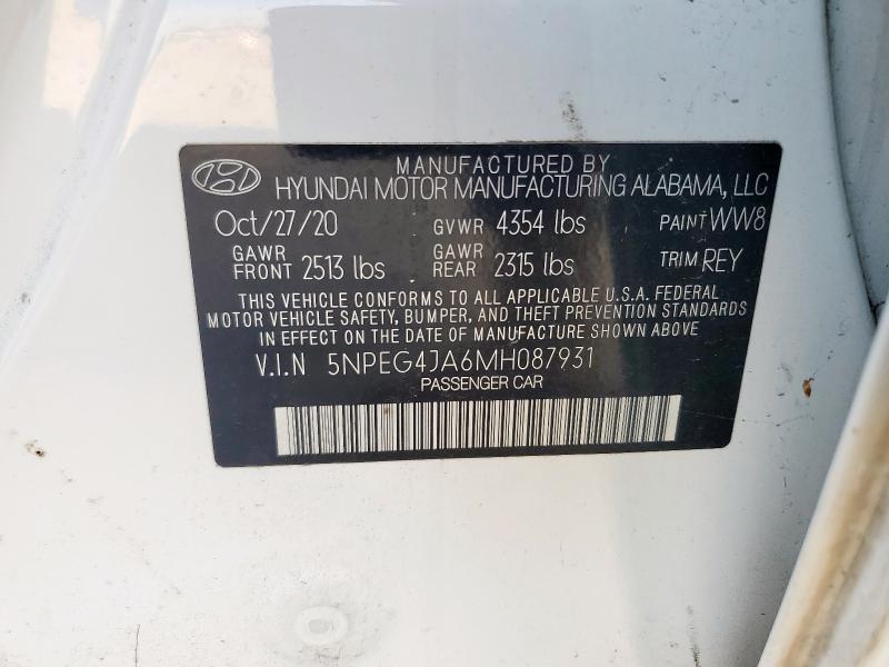 5NPEG4JA6MH087931 - 2021 HYUNDAI SONATA SE Biały zdjęcie 13