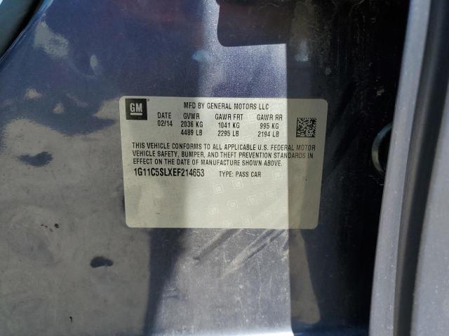 1G11C5SLXEF214653 - 2014 CHEVROLET MALIBU 1LT BLUE photo 12