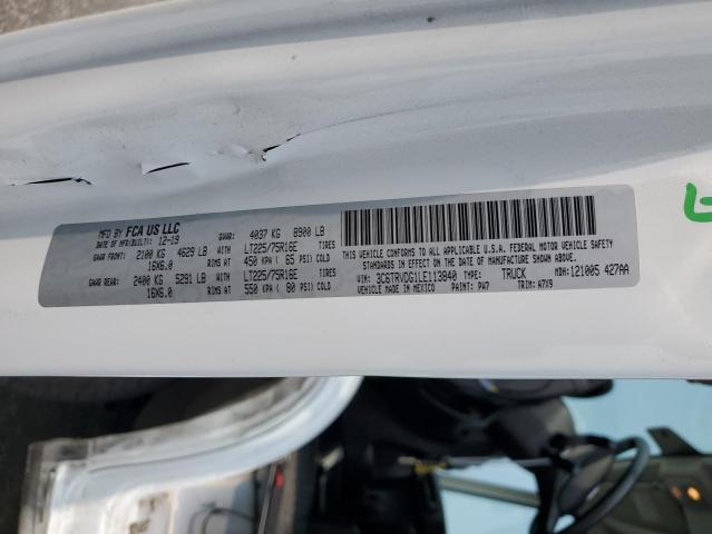3C6TRVDG1LE113840 - 2020 RAM PROMASTER 2500 HIGH თეთრი ფოტო 13