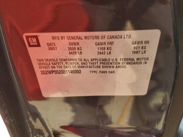 2G2WP552081146092 - 2008 PONTIAC GRAND PRIX 灰色 照片 12