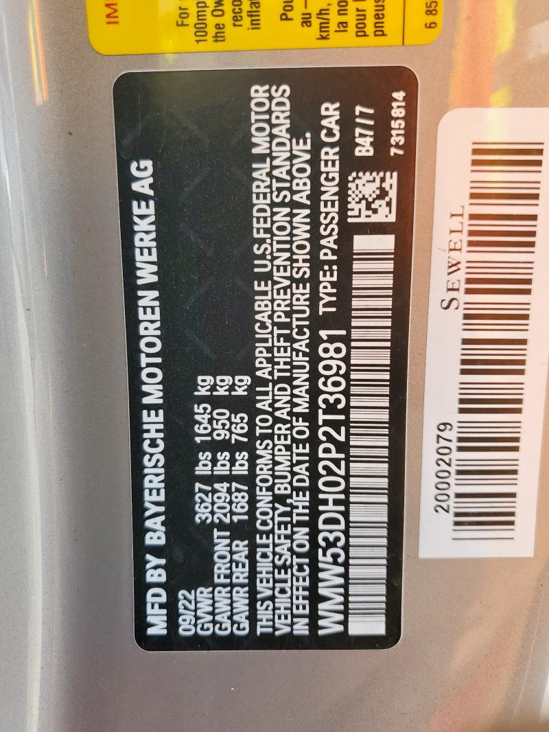 WMW53DH02P2T36981 - 2023 MINI COOPER S TAN photo 12