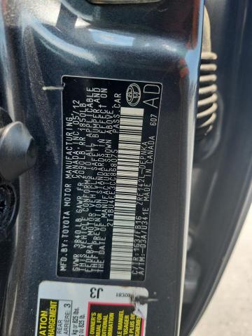 2T1BU4EE3CC868075 - 2012 TOYOTA COROLLA BASE GRAY photo 12