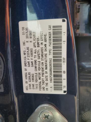 1HGCP26488A080542 - 2008 HONDA ACCORD LXP BLUE photo 12