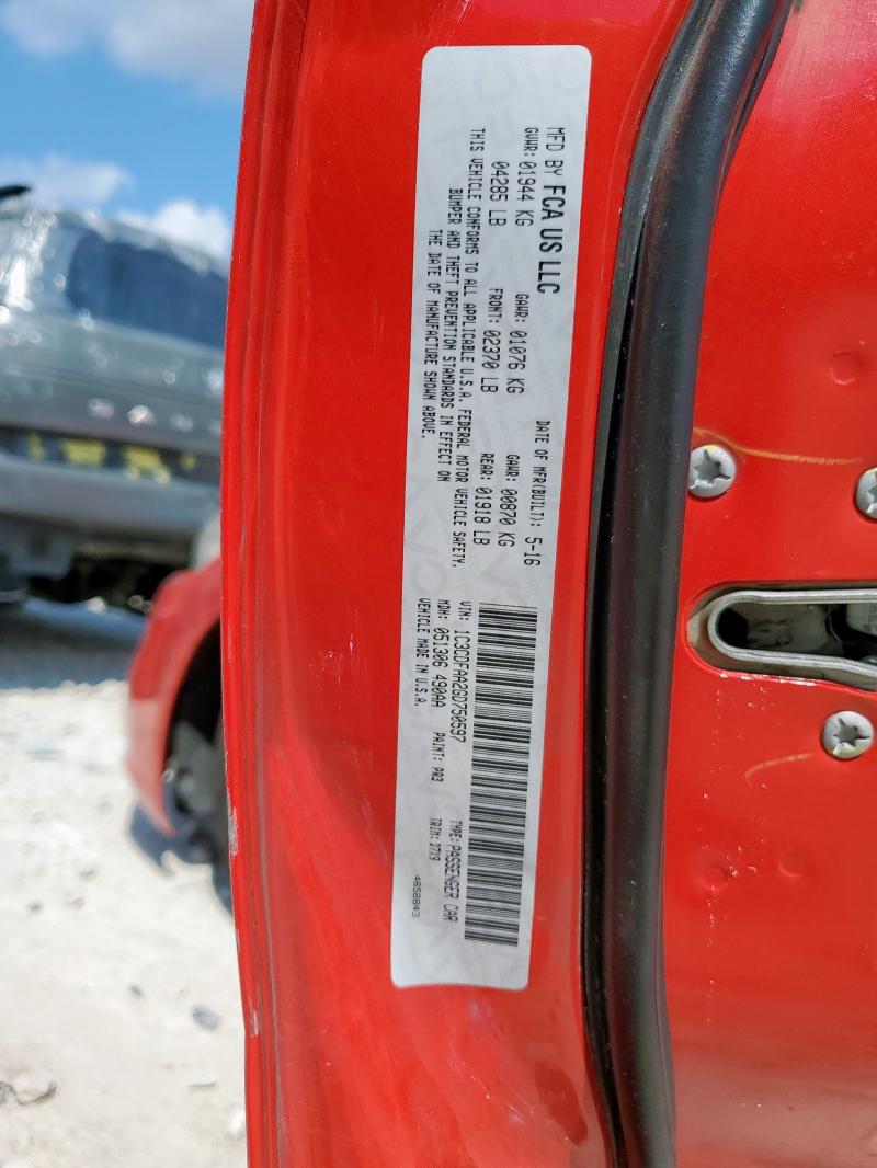 1C3CDFAA2GD750597 - 2016 DODGE DART SE RED photo 12