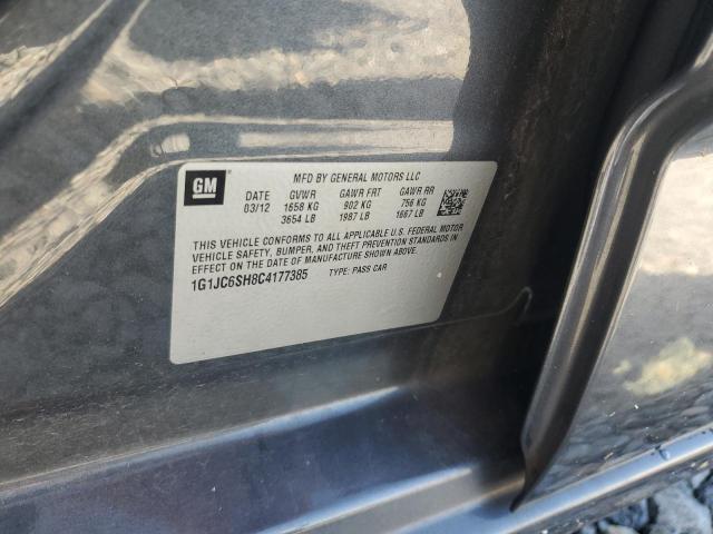 1G1JC6SH8C4177385 - 2012 CHEVROLET SONIC LT ნაცრისფერი ფოტო 12