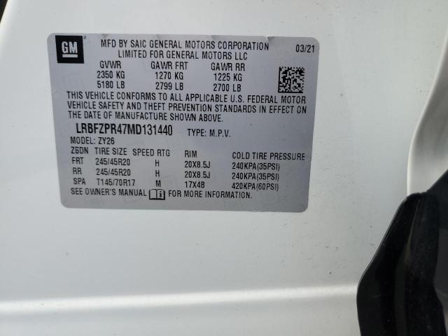 LRBFZPR47MD131440 - 2021 BUICK ENVISION ESSENCE Սպիտակ լուսանկար 12