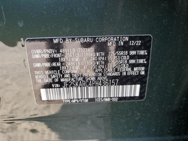 JF2SKARC4PH436157 - 2023 SUBARU FORESTER TOURING Grün Foto 13