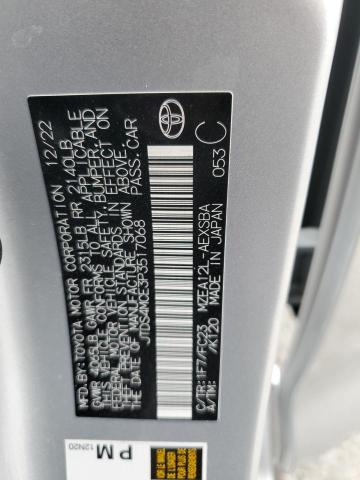 JTDS4MCE3P3517068 - 2023 TOYOTA COROLLA SE SILVER photo 12