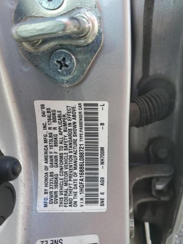 1HGFA16886L088721 - 2006 HONDA CIVIC EX SILVER photo 12