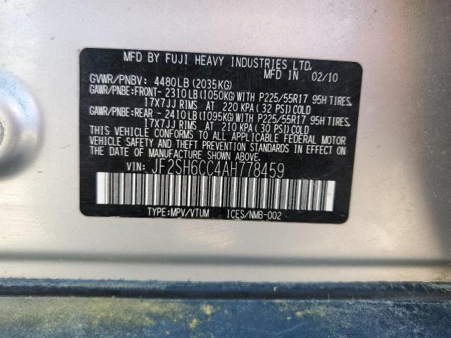 JF2SH6CC4AH778459 - 2010 SUBARU FORESTER 2.5X PREMIUM SILVER photo 13