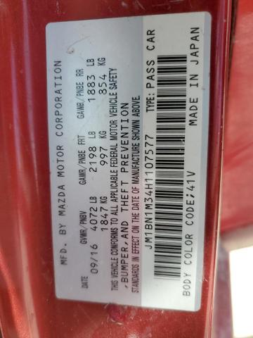JM1BN1M34H1107577 - 2017 MAZDA 3 GRAND TOURING Rot Foto 14