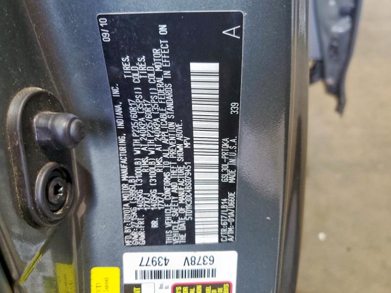 5TDYK3DC4BS079451 - 2011 TOYOTA SIENNA XLE 灰色 照片 13